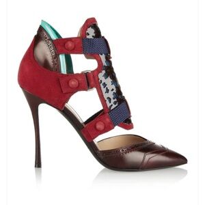 Nicholas Kirkwood x Peter Pilotto Dark Red Oxford Pumps Shoes $1,190 statement